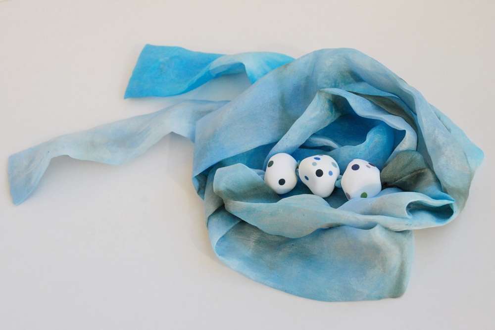 originalus, spalvotas, taškuotas kaklo papuošalas "Mano šilkinis"