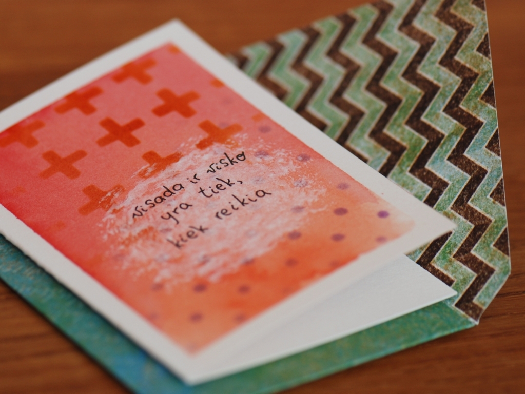 rankų darbo atvirukai su vokeliais