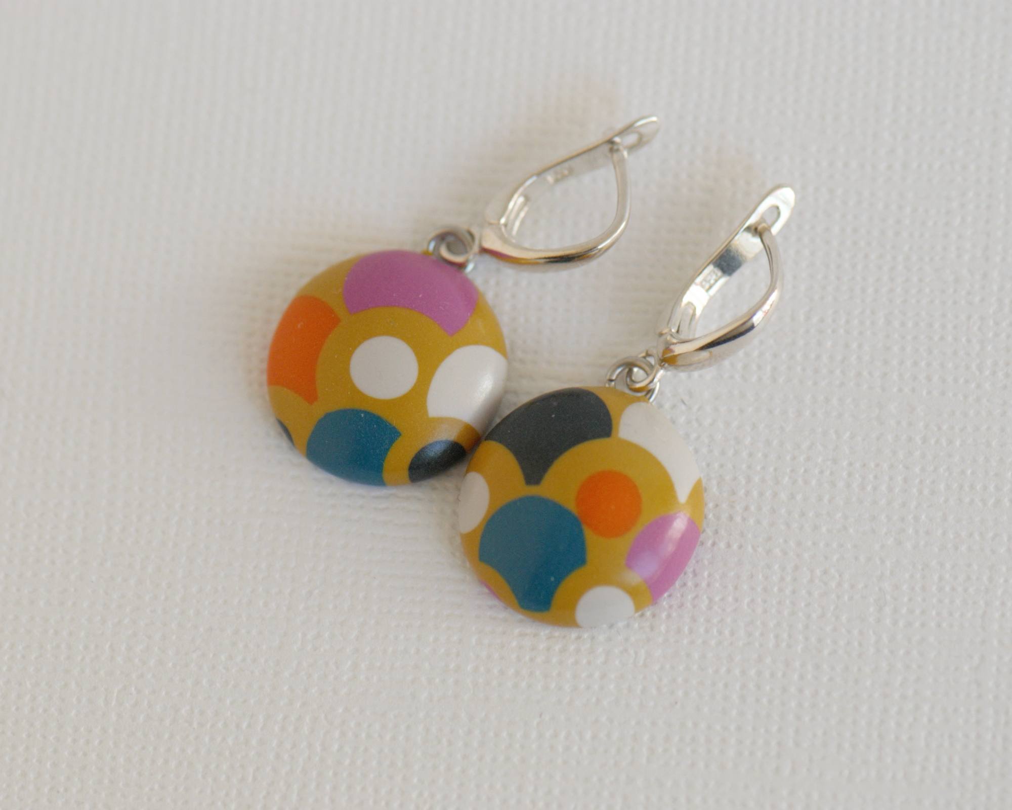 rankų darbo polimerinio molio auskarai